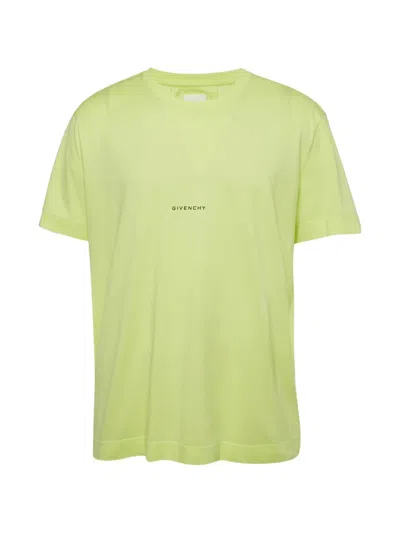 Pre-owned Givenchy Logo-print V-stitch T-shirt In Green