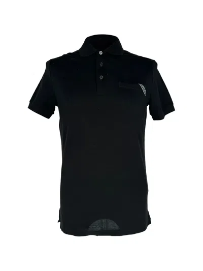 Pre-owned Givenchy Logo-tape Polo Shirt In Black
