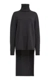 Givenchy Turtleneck Long-back Wool-cashmere Sweater In Grey
