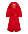 Givenchy Long Cocoon Coat In Satin In Red