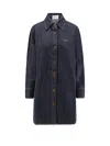 Givenchy Logo Embroidered Cocoon Denim Shirt In Blue