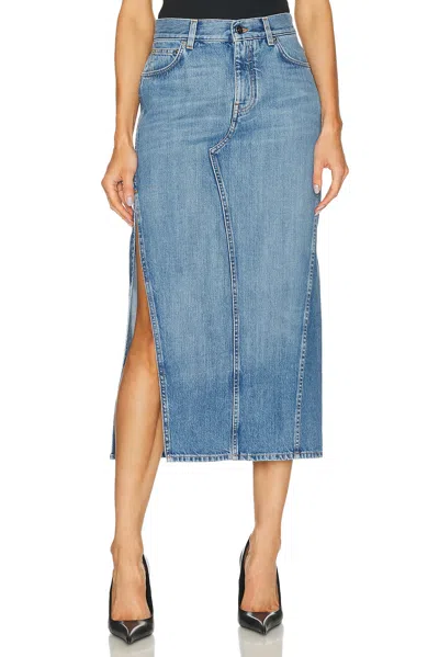 Givenchy Long Denim Skirt In Blue