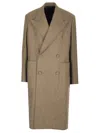 Givenchy Double-breasted Herringbone Wool Coat In Kaki