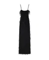Givenchy Evening Straps Dress With Feathers And Lurex In Black