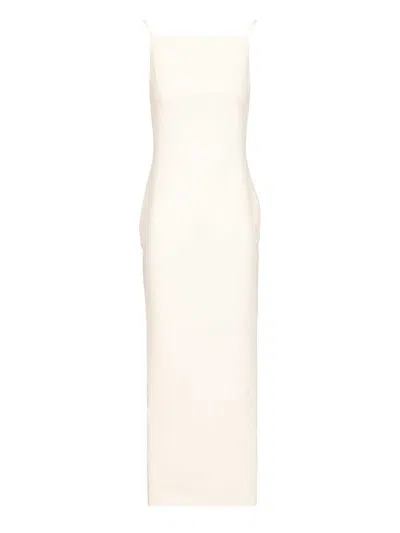 Givenchy Long Dress With Slit Dresses Beige In Neutral
