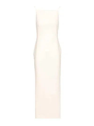 Givenchy Long Dress With Slit Dresses Beige In Neutral