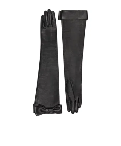 Givenchy Long Gloves In Nappa Leather With Bow In Black