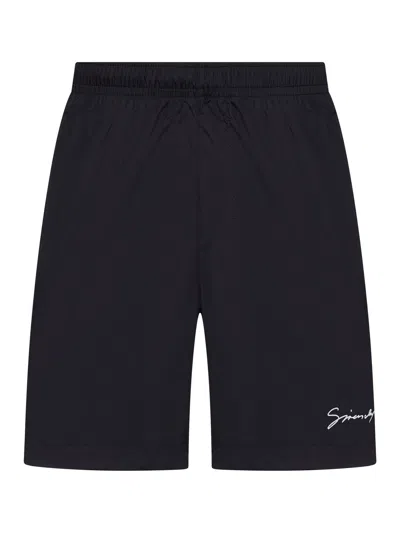 Givenchy Long Logo Embroidery Swimwear In Black