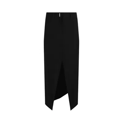 Pre-owned Givenchy Long Skirt With Front Split 'black' | Women's Size 34