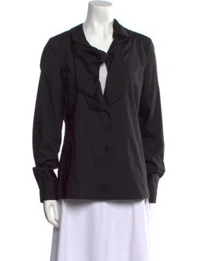 Pre-owned Givenchy Long Sleeve Blouse In Black