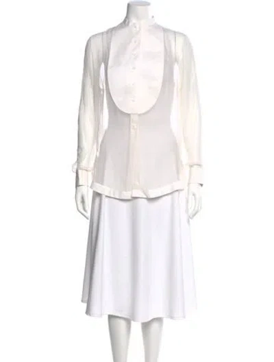 Pre-owned Givenchy Long Sleeve Blouse In Neutrals