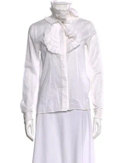 Pre-owned Givenchy Long Sleeve Blouse In White