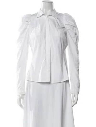 Pre-owned Givenchy Long Sleeve Blouse In White