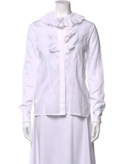 Pre-owned Givenchy Long Sleeve Blouse In White