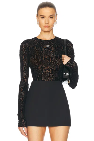 Givenchy Long Sleeve Bodysuit In Black
