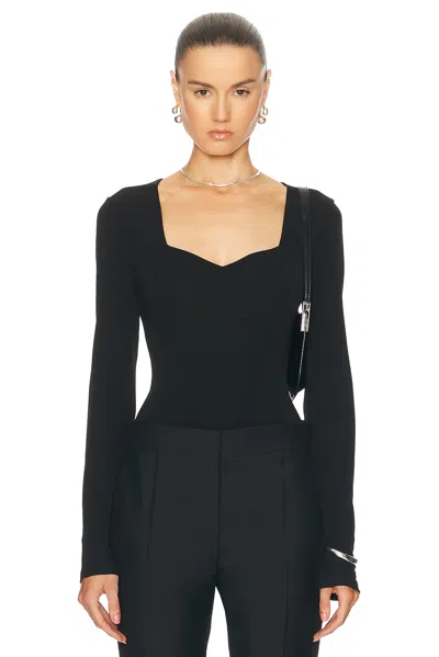 Givenchy Long Sleeve Bodysuit In Black