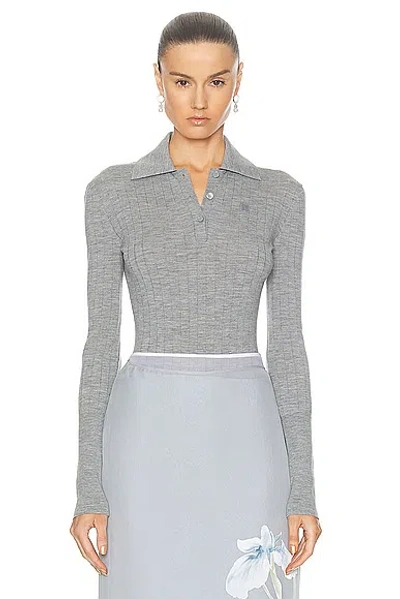 Givenchy Long Sleeve Bodysuit In Heather Grey