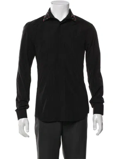 Pre-owned Givenchy Long Sleeve Button-up Top In Black