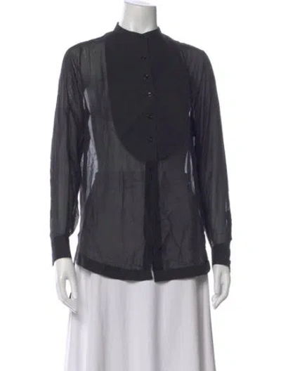 Pre-owned Givenchy Long Sleeve Button-up Top In Gray