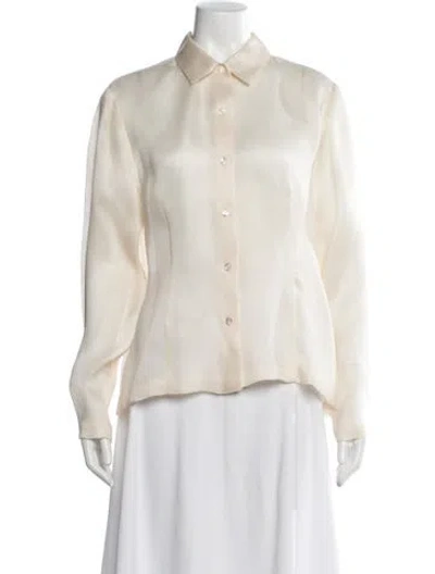 Pre-owned Givenchy Long Sleeve Button-up Top In Neutral