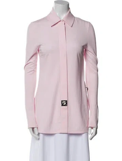 Pre-owned Givenchy Long Sleeve Button-up Top In Pink
