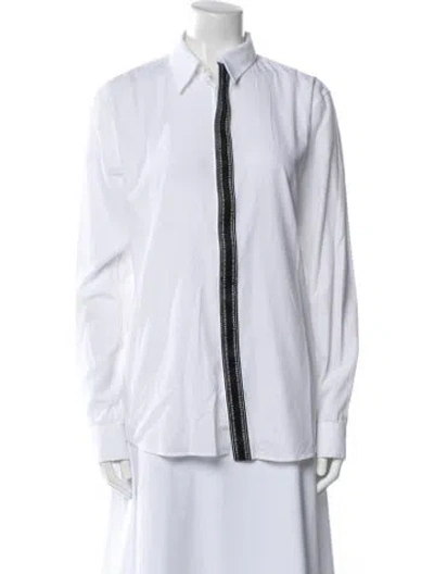 Pre-owned Givenchy Long Sleeve Button-up Top In White