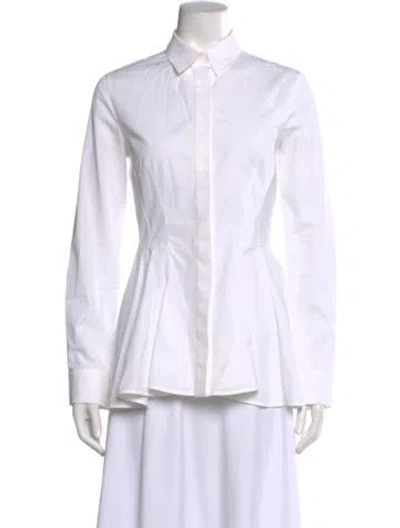 Pre-owned Givenchy Long Sleeve Button-up Top In White