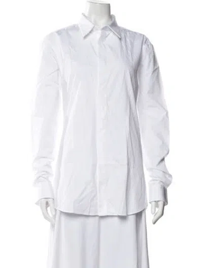 Pre-owned Givenchy Long Sleeve Button-up Top In White