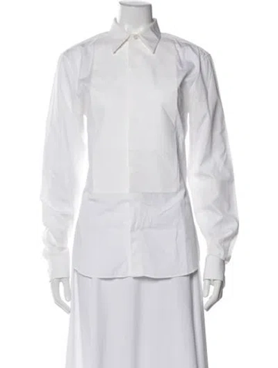 Pre-owned Givenchy Long Sleeve Button-up Top In White