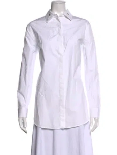 Pre-owned Givenchy Long Sleeve Button-up Top In White