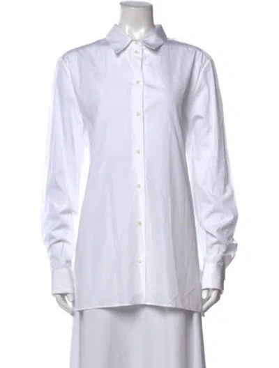 Pre-owned Givenchy Long Sleeve Button-up Top In White