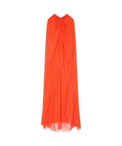 Givenchy Long Sleeve Cape Dress In Orange