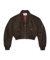 Givenchy Bomber With Zipped Shawl Collar In Nylon In Brown