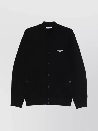GIVENCHY LONG SLEEVE COTTON CARDIGAN WITH FRONT POCKETS