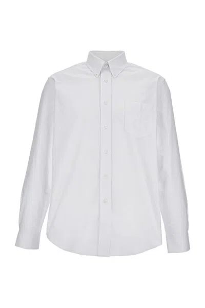 Givenchy Long-sleeve Cotton Shirt With Button-down Collar In White