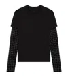 Givenchy Overlapped Slim Fit T-shirt In Cotton And Lace