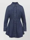 Givenchy Long Sleeve Dress Pointed Collar Stitching In Blue