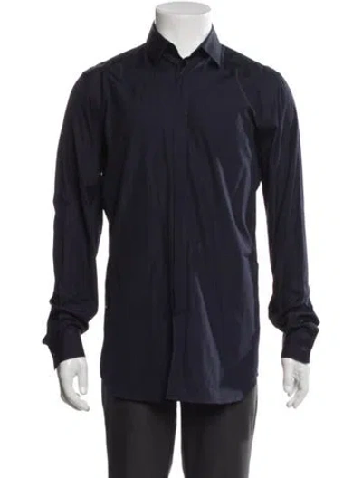 Pre-owned Givenchy Long Sleeve Dress Shirt In Blue