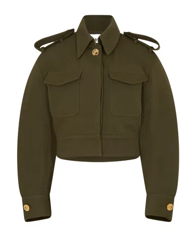 Givenchy Long Sleeve Hybrid Jacket In Green