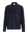 Givenchy Blue Jacket With Classic Collar And Front Pockets Insuede Man In Blue