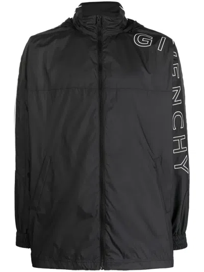 Givenchy Long-sleeve Logo-print Jacket In Black