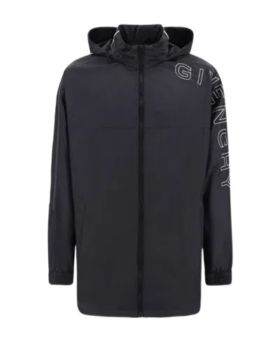 GIVENCHY GIVENCHY LOGO EMBROIDERED HOODED JACKET