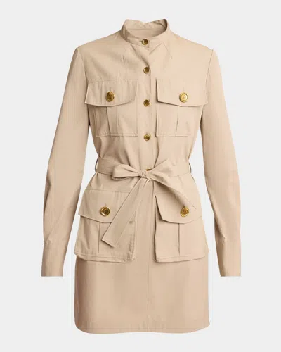 Givenchy Taupe Safari Dress In Poplin In Beige