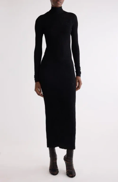 Givenchy Long Sleeve Open Back Body-con Sweater Dress In Black