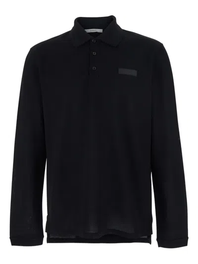 Givenchy Long-sleeve Polo Shirt In Black