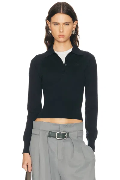 Givenchy Long Sleeve Polo Top In Navy