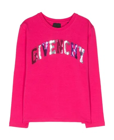Givenchy Long Sleeve Round Neck T-shirt In Pink
