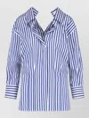 Givenchy Long Sleeve Striped Shirt Buttoned Cuffs Collar In Blue