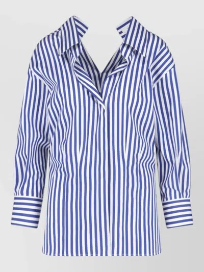 Givenchy Long Sleeve Striped Shirt Buttoned Cuffs Collar In Blue