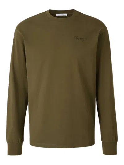 Givenchy Men Regular Long-sleeved T-shirt In Green